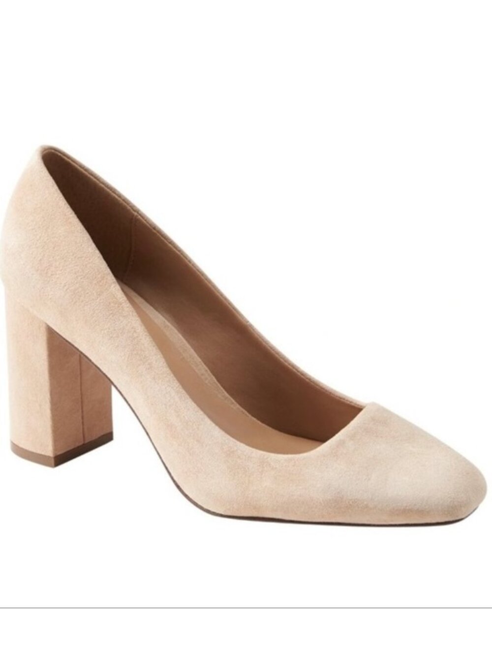 NIB Banana Republic Square Toe Block Heel Nude Color Size 10